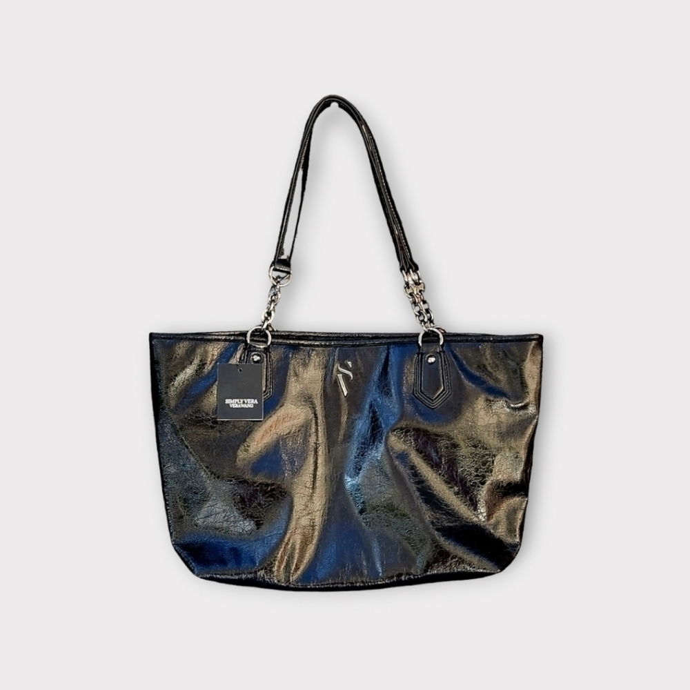 Simply Vera Bag Black Tote Handbag Large Purse